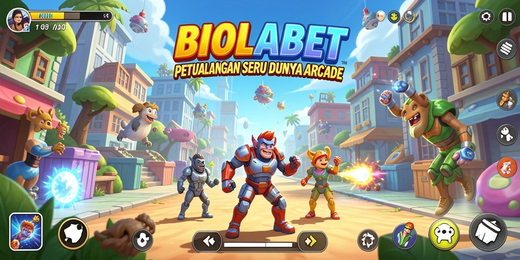 Tampilan gameplay seru dan penuh warna dalam BIOLABET.