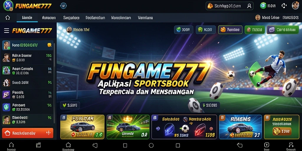 Tampilan menarik dari gameplay aplikasi Sportsbook FUNGAME777.