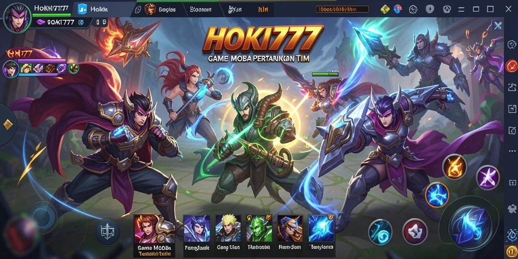 Screenshot menampilkan aksi seru dalam gameplay MOBA HOKI777.
