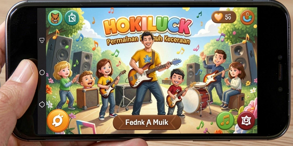 Screenshot HOKILUCK yang menunjukkan gameplay seru dengan tantangan musik.