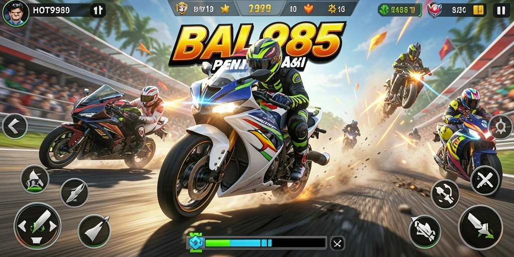 Gameplay seru balapan motor di HOT985.