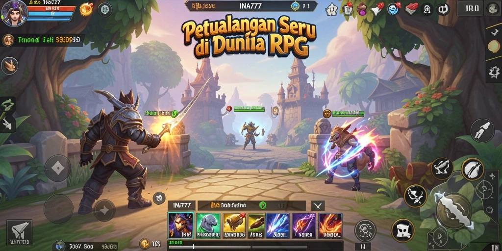 Screenshot INA777 menunjukkan aksi seru dalam pertempuran RPG.
