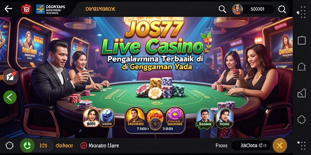 Screenshot JOS77 menampilkan gameplay Live Casino yang menarik dan interaktif.
