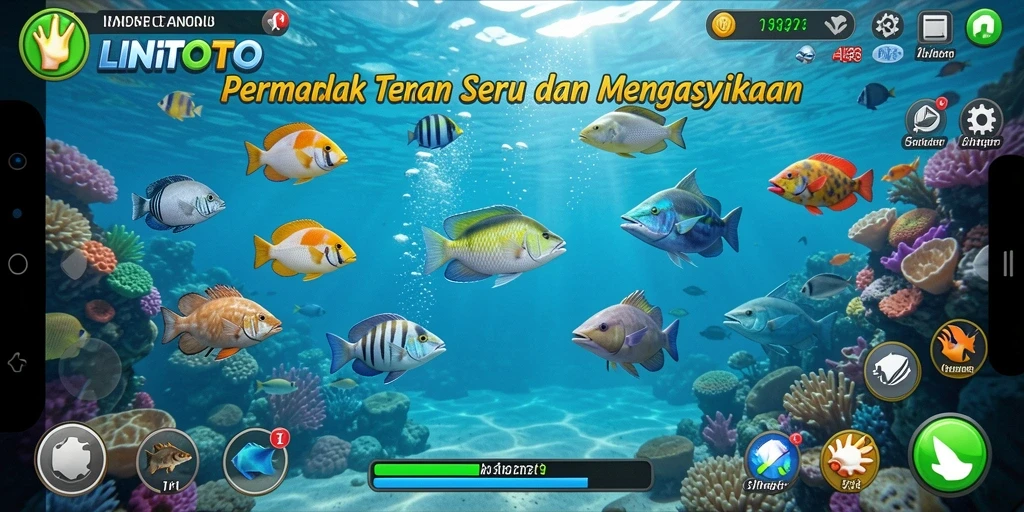 Gameplay seru memancing ikan di LINITOTO.