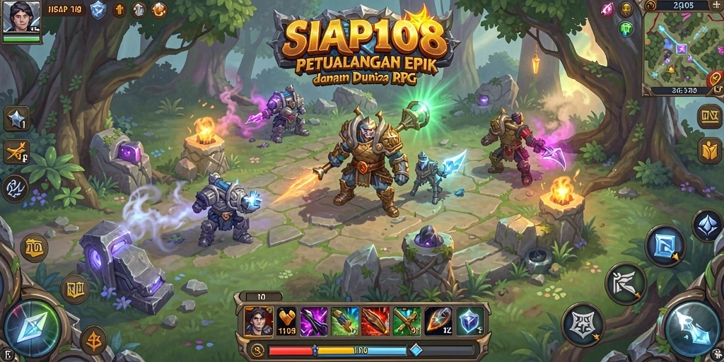 Screenshot menampilkan aksi seru dalam pertempuran RPG SIAP108.